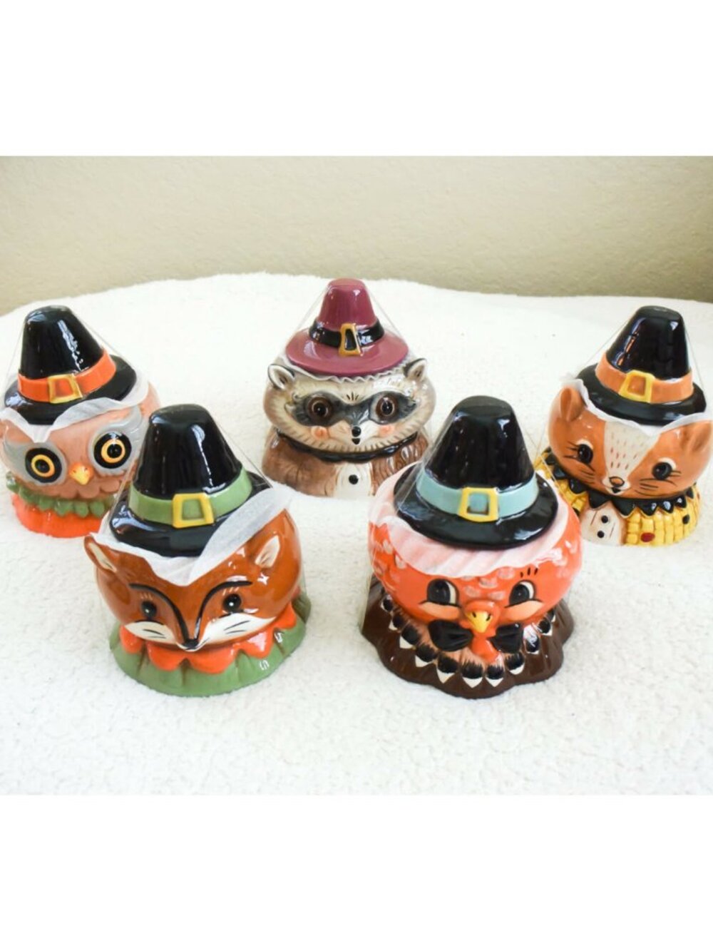 *Johanna Parker* Fall Thanksgiving Pilgrim Critters MINI Canisters - NEW!